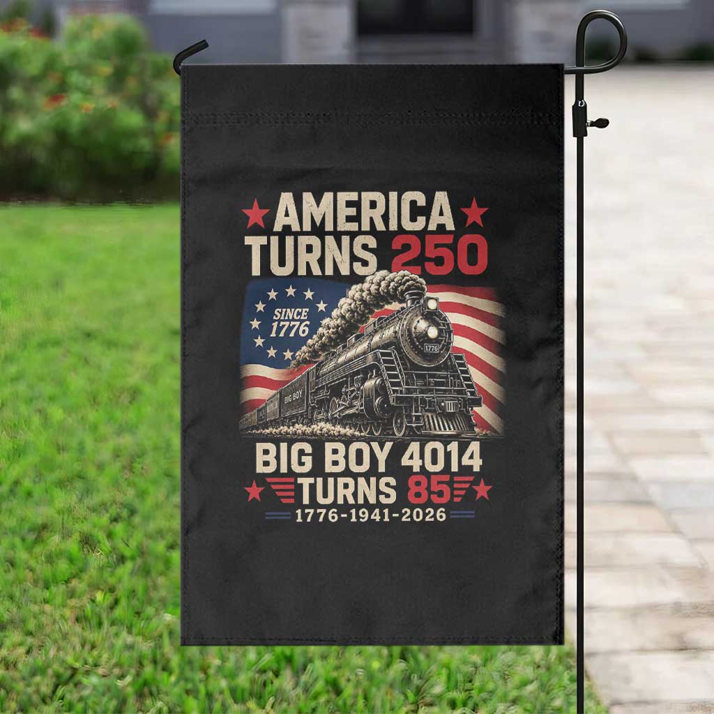 America Turns 250 Steam Locomotive Turns 85 Garden Flag Vintage Railroad Steam Engine 85th USA 250th Anniversary TS02 Print Your Wear