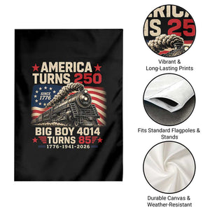 America Turns 250 Steam Locomotive Turns 85 Garden Flag Vintage Railroad Steam Engine 85th USA 250th Anniversary TS02 Print Your Wear