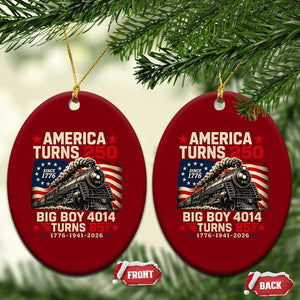America Turns 250 Steam Locomotive Turns 85 Ceramic Ornament Vintage Railroad Steam Engine 85th USA 250th Anniversary