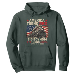 America Turns 250 Steam Locomotive Turns 85 Hoodie Vintage Railroad Steam Engine 85th USA 250th Anniversary