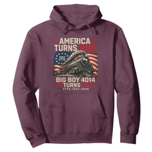 America Turns 250 Steam Locomotive Turns 85 Hoodie Vintage Railroad Steam Engine 85th USA 250th Anniversary