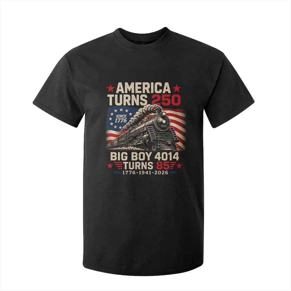 America Turns 250 Steam Locomotive Turns 85 T Shirt For Kid Vintage Railroad Steam Engine 85th USA 250th Anniversary