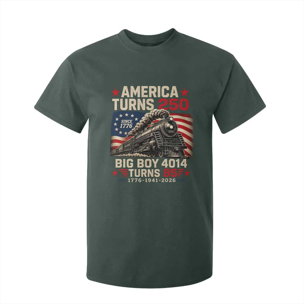 America Turns 250 Steam Locomotive Turns 85 T Shirt For Kid Vintage Railroad Steam Engine 85th USA 250th Anniversary