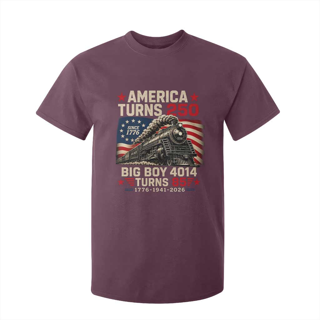 America Turns 250 Steam Locomotive Turns 85 T Shirt For Kid Vintage Railroad Steam Engine 85th USA 250th Anniversary