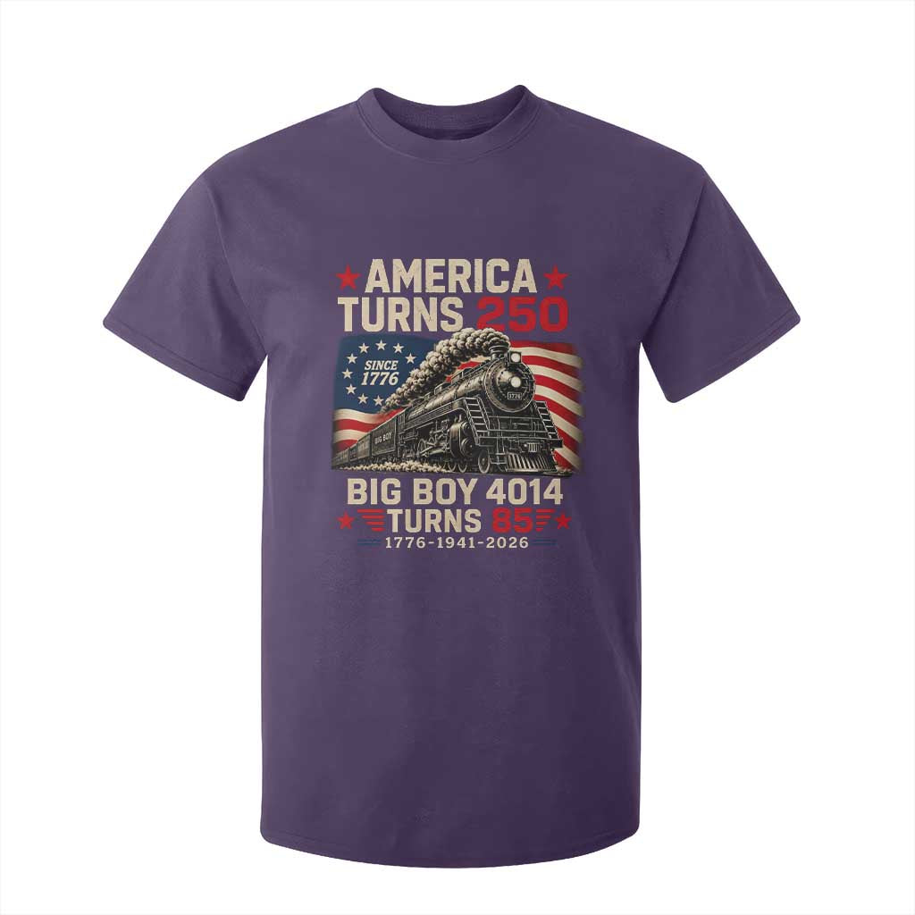 America Turns 250 Steam Locomotive Turns 85 T Shirt For Kid Vintage Railroad Steam Engine 85th USA 250th Anniversary