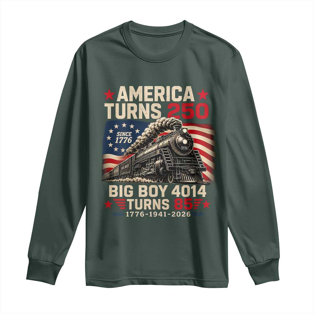 America Turns 250 Steam Locomotive Turns 85 Long Sleeve Shirt Vintage Railroad Steam Engine 85th USA 250th Anniversary