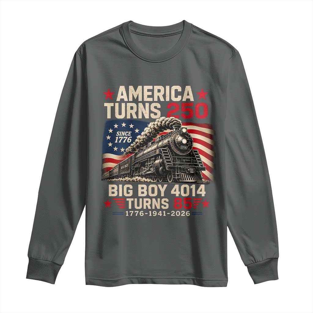 America Turns 250 Steam Locomotive Turns 85 Long Sleeve Shirt Vintage Railroad Steam Engine 85th USA 250th Anniversary