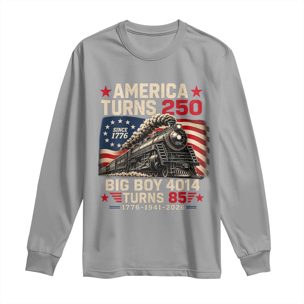 America Turns 250 Steam Locomotive Turns 85 Long Sleeve Shirt Vintage Railroad Steam Engine 85th USA 250th Anniversary