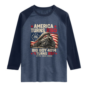 America Turns 250 Steam Locomotive Turns 85 Raglan Shirt Vintage Railroad Steam Engine 85th USA 250th Anniversary