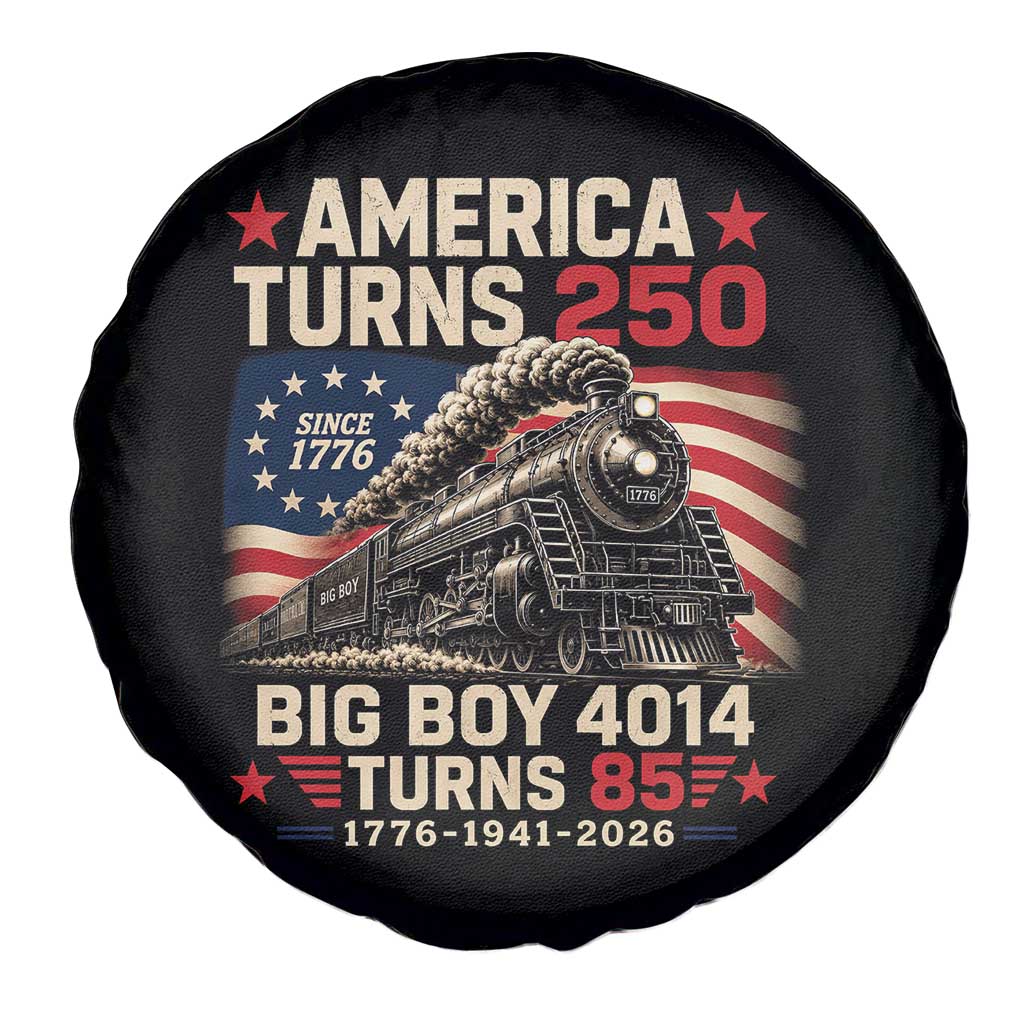 America Turns 250 Steam Locomotive Turns 85 Spare Tire Cover Vintage Railroad Steam Engine 85th USA 250th Anniversary TS02 Print Your Wear
