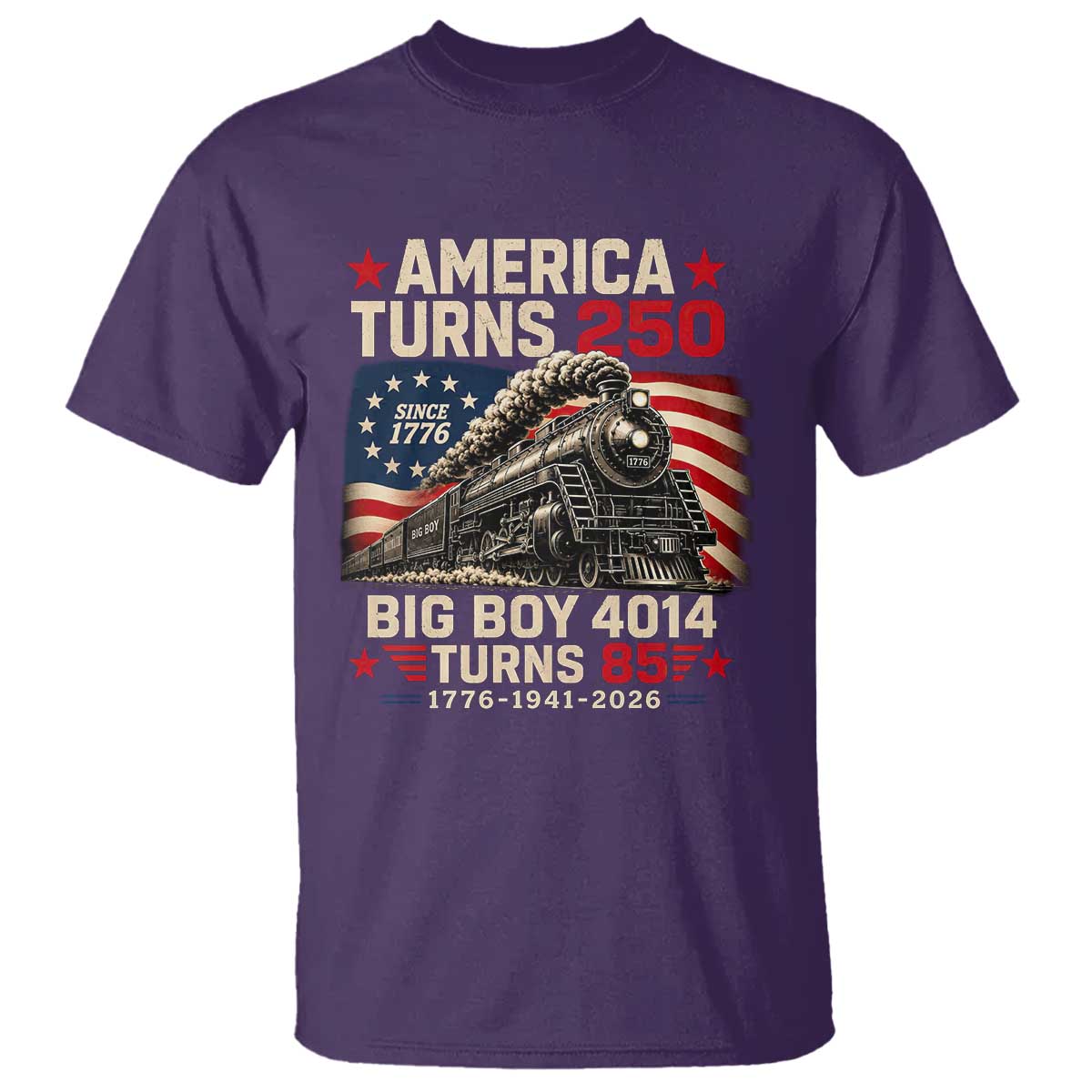 America Turns 250 Steam Locomotive Turns 85 T Shirt Vintage Railroad Steam Engine 85th USA 250th Anniversary