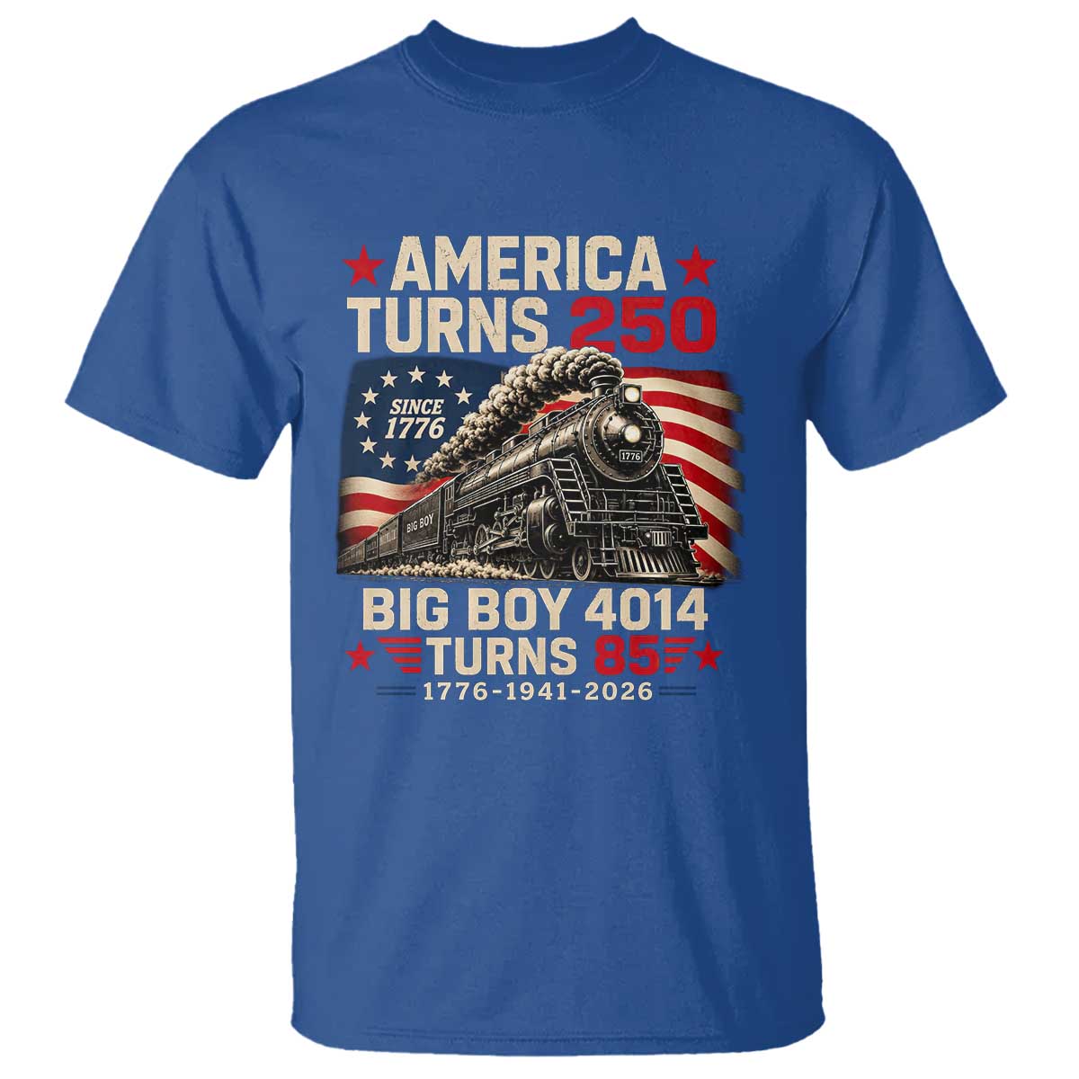 America Turns 250 Steam Locomotive Turns 85 T Shirt Vintage Railroad Steam Engine 85th USA 250th Anniversary