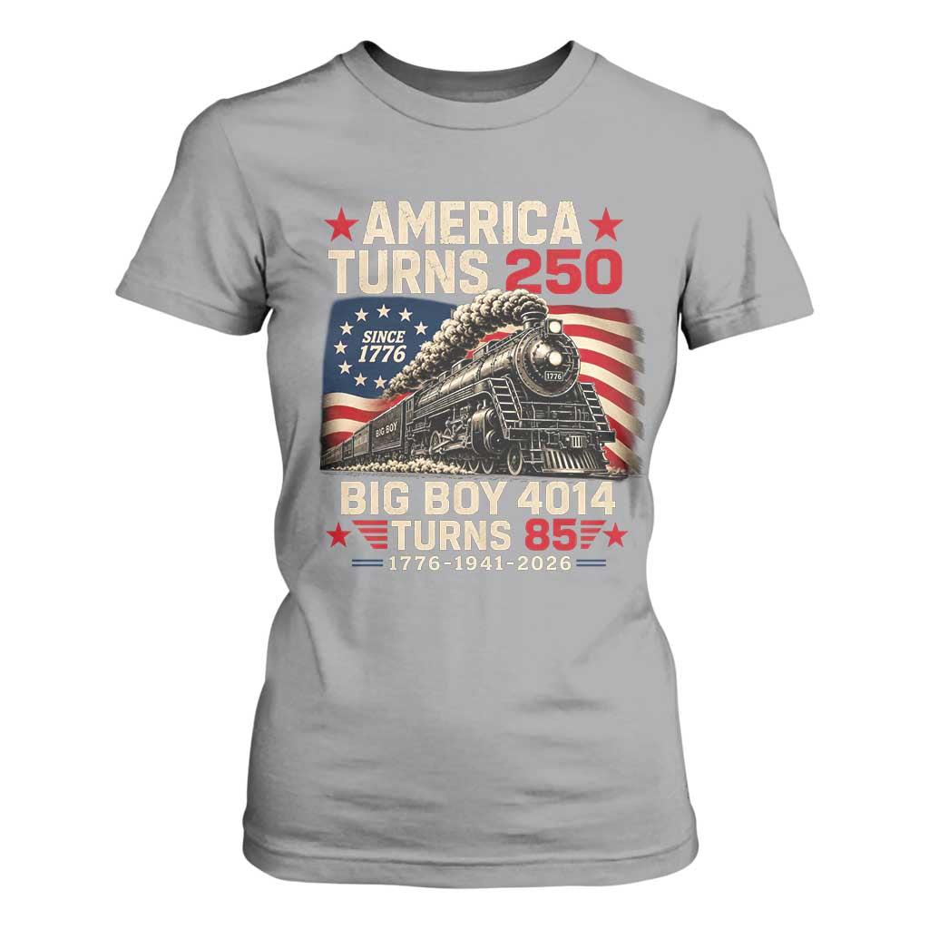 America Turns 250 Steam Locomotive Turns 85 T Shirt For Women Vintage Railroad Steam Engine 85th USA 250th Anniversary