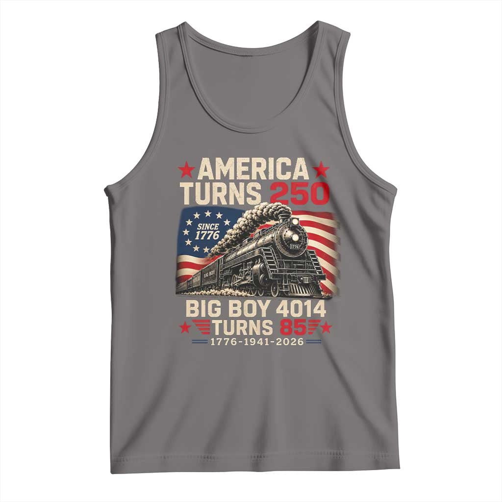 America Turns 250 Steam Locomotive Turns 85 Tank Top Vintage Railroad Steam Engine 85th USA 250th Anniversary