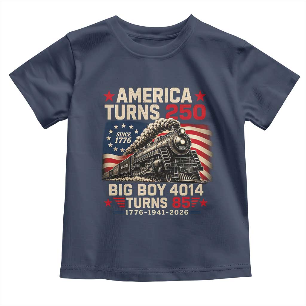 America Turns 250 Steam Locomotive Turns 85 Toddler T Shirt Vintage Railroad Steam Engine 85th USA 250th Anniversary