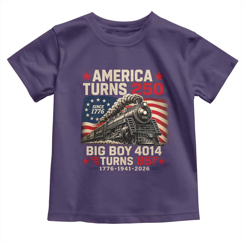 America Turns 250 Steam Locomotive Turns 85 Toddler T Shirt Vintage Railroad Steam Engine 85th USA 250th Anniversary