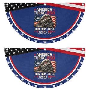 America Turns 250 Steam Locomotive Turns 85 Patriotic Fan Flag Vintage Railroad Steam Engine 85th USA 250th Anniversary