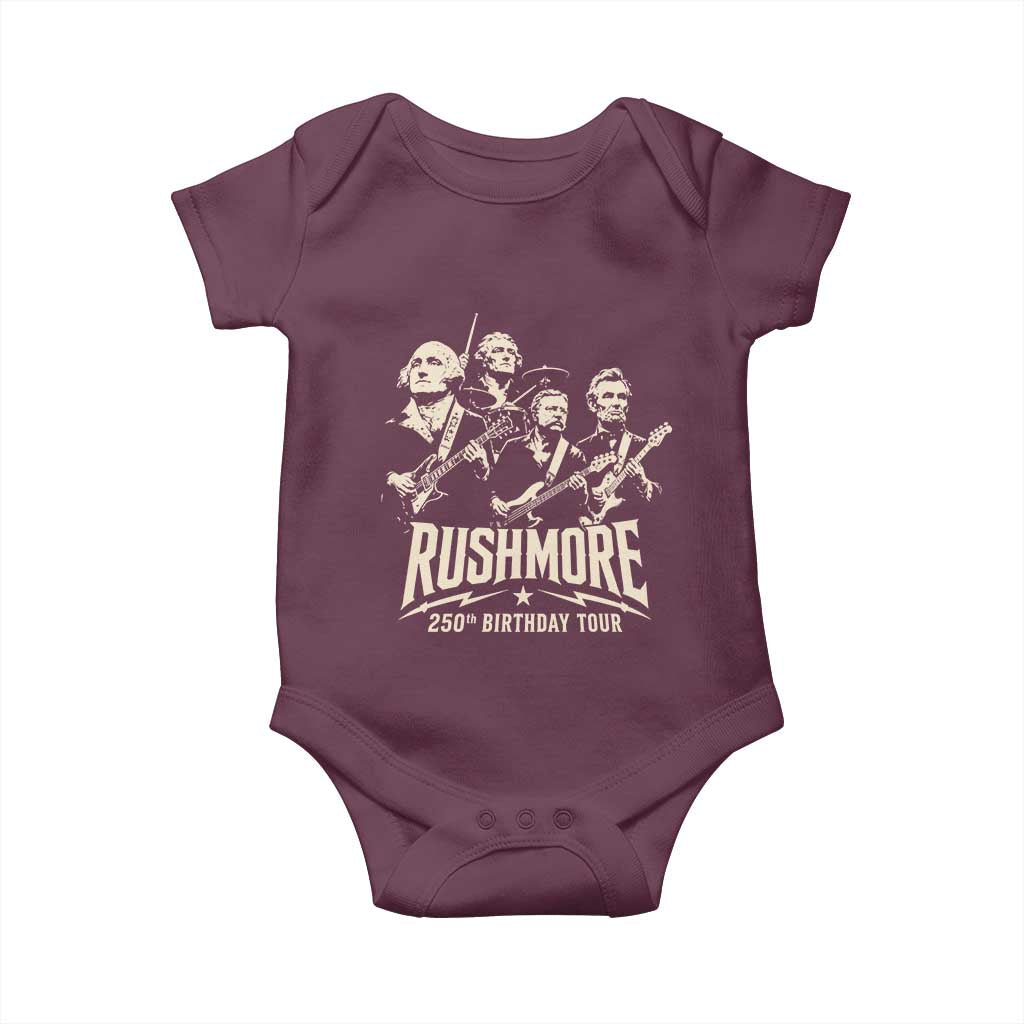 Rushmore 250th Birthday Tour Band Baby Onesie Presidents Rock Concert Historical Collages