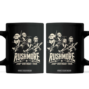 Rushmore 250th Birthday Tour Band Coffee Mug Presidents Rock Concert Historical Collages
