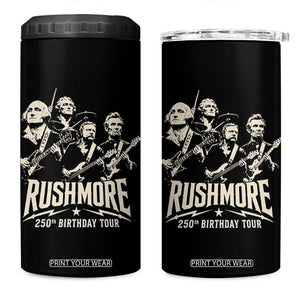 Rushmore 250th Birthday Tour Band 4 in 1 Can Cooler Tumbler Presidents Rock Concert Historical Collages