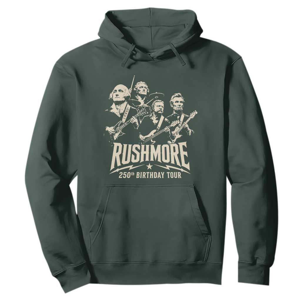 Rushmore 250th Birthday Tour Band Hoodie Presidents Rock Concert Historical Collages