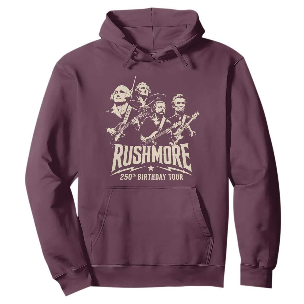 Rushmore 250th Birthday Tour Band Hoodie Presidents Rock Concert Historical Collages