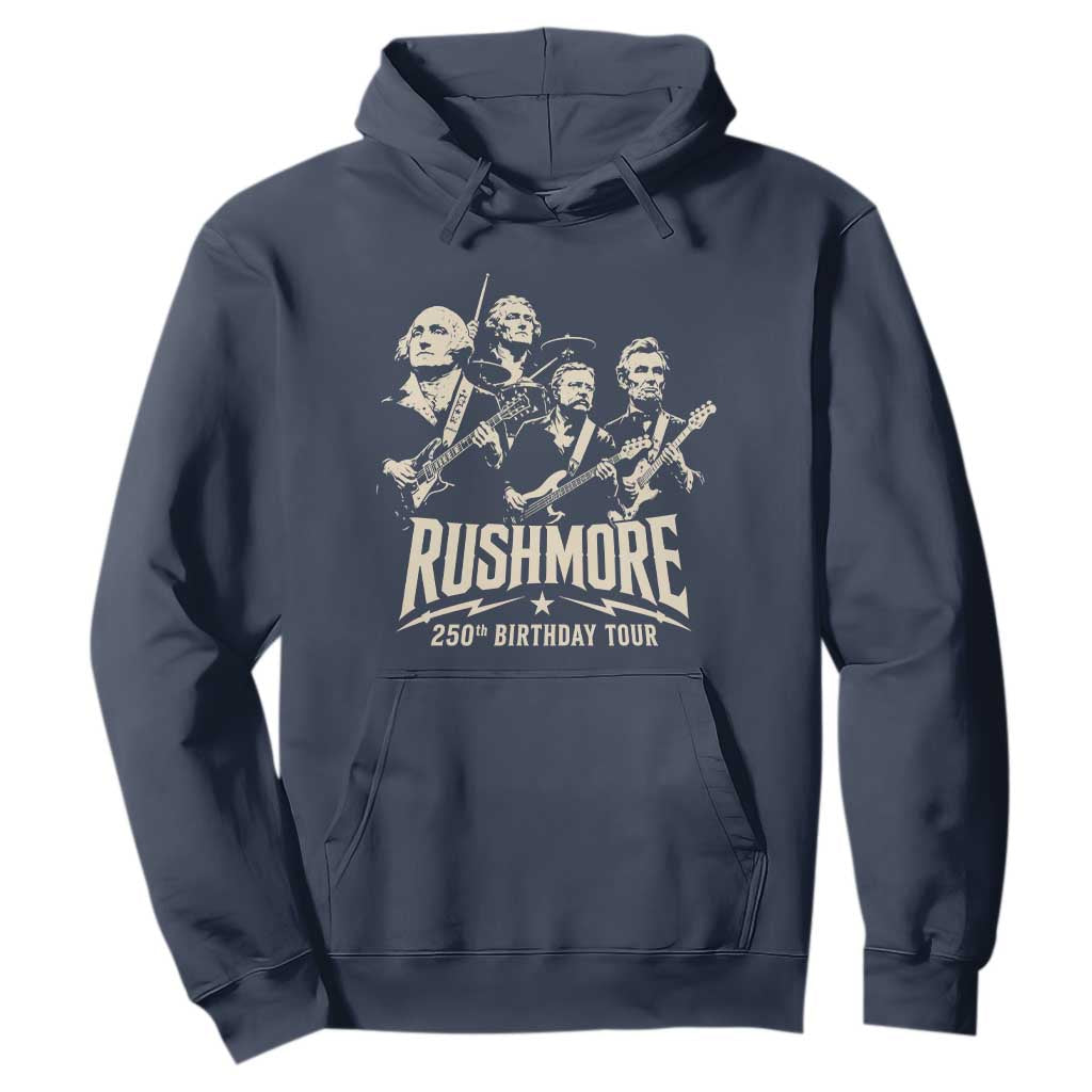 Rushmore 250th Birthday Tour Band Hoodie Presidents Rock Concert Historical Collages