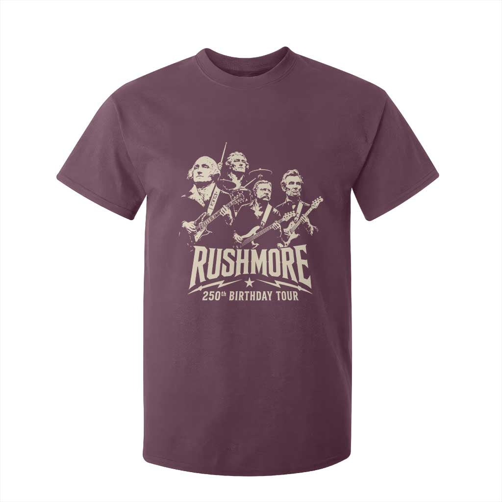 Rushmore 250th Birthday Tour Band T Shirt For Kid Presidents Rock Concert Historical Collages
