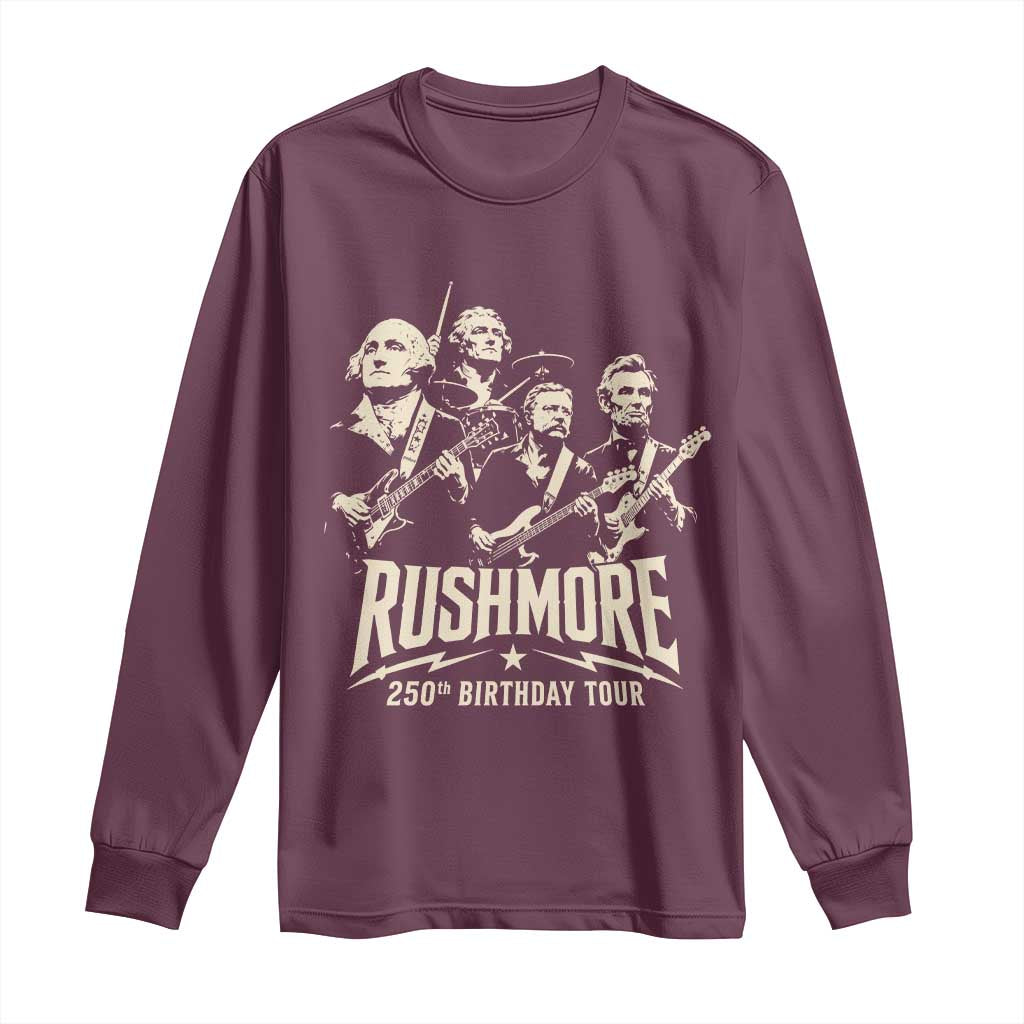 Rushmore 250th Birthday Tour Band Long Sleeve Shirt Presidents Rock Concert Historical Collages