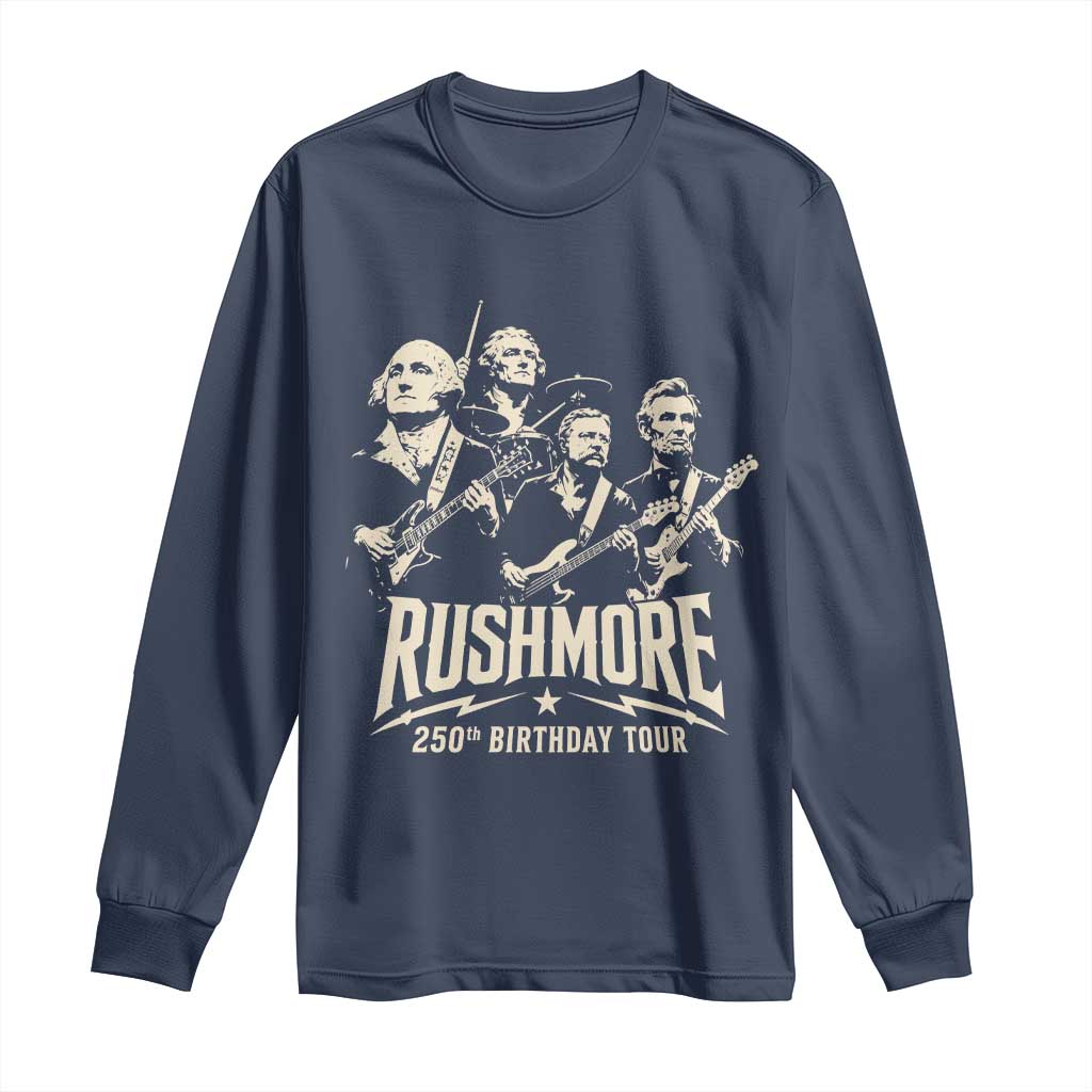 Rushmore 250th Birthday Tour Band Long Sleeve Shirt Presidents Rock Concert Historical Collages