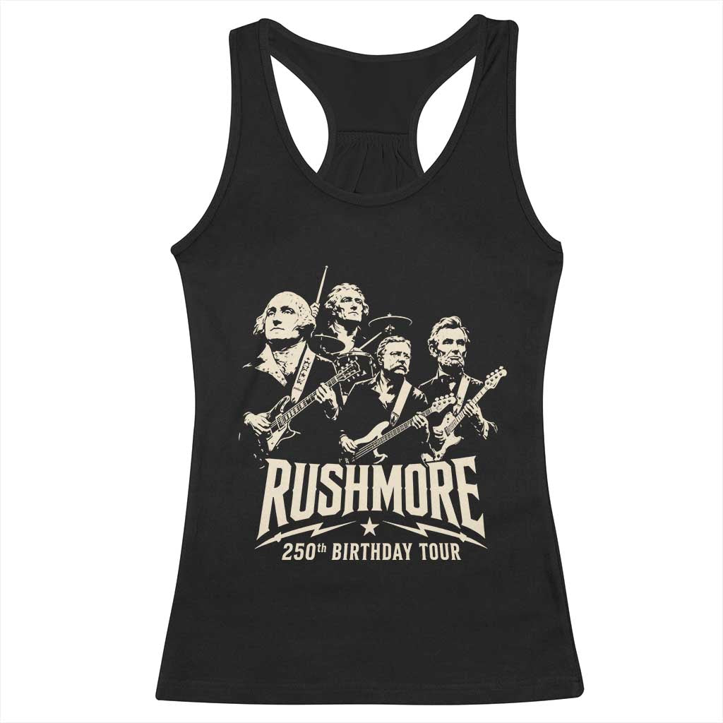 Rushmore 250th Birthday Tour Band Racerback Tank Top Presidents Rock Concert Historical Collages
