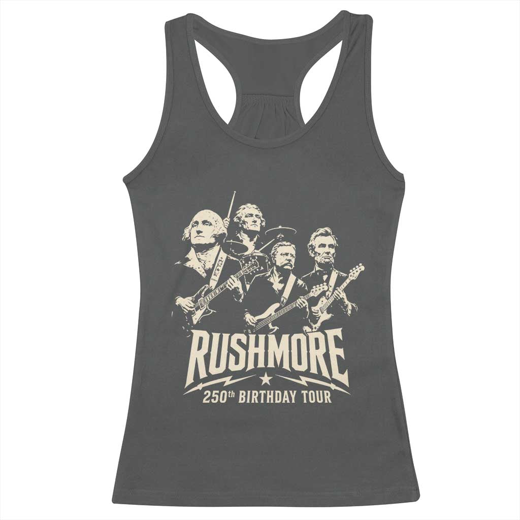 Rushmore 250th Birthday Tour Band Racerback Tank Top Presidents Rock Concert Historical Collages