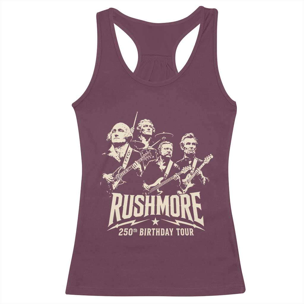 Rushmore 250th Birthday Tour Band Racerback Tank Top Presidents Rock Concert Historical Collages