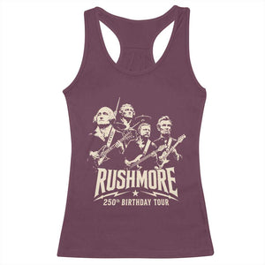 Rushmore 250th Birthday Tour Band Racerback Tank Top Presidents Rock Concert Historical Collages