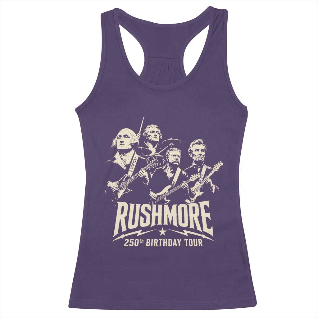 Rushmore 250th Birthday Tour Band Racerback Tank Top Presidents Rock Concert Historical Collages