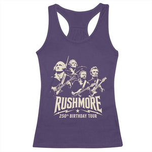 Rushmore 250th Birthday Tour Band Racerback Tank Top Presidents Rock Concert Historical Collages