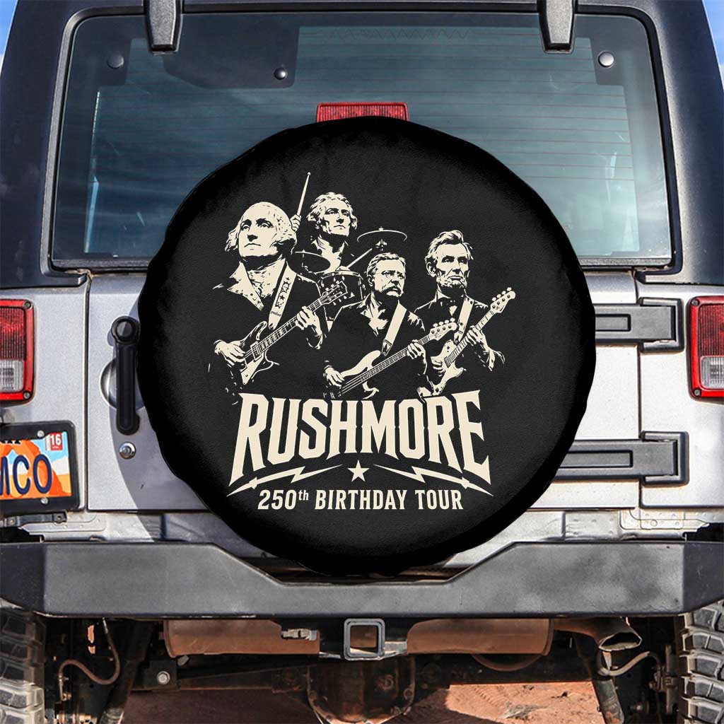 Rushmore 250th Birthday Tour Band Spare Tire Cover Presidents Rock Concert Historical Collages TS02 No hole Black Print Your Wear