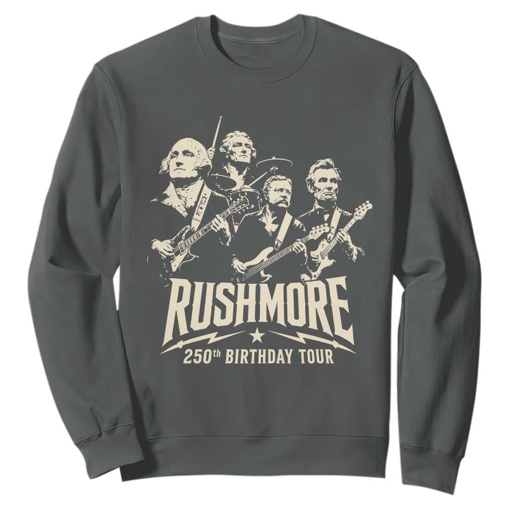 Rushmore 250th Birthday Tour Band Sweatshirt Presidents Rock Concert Historical Collages