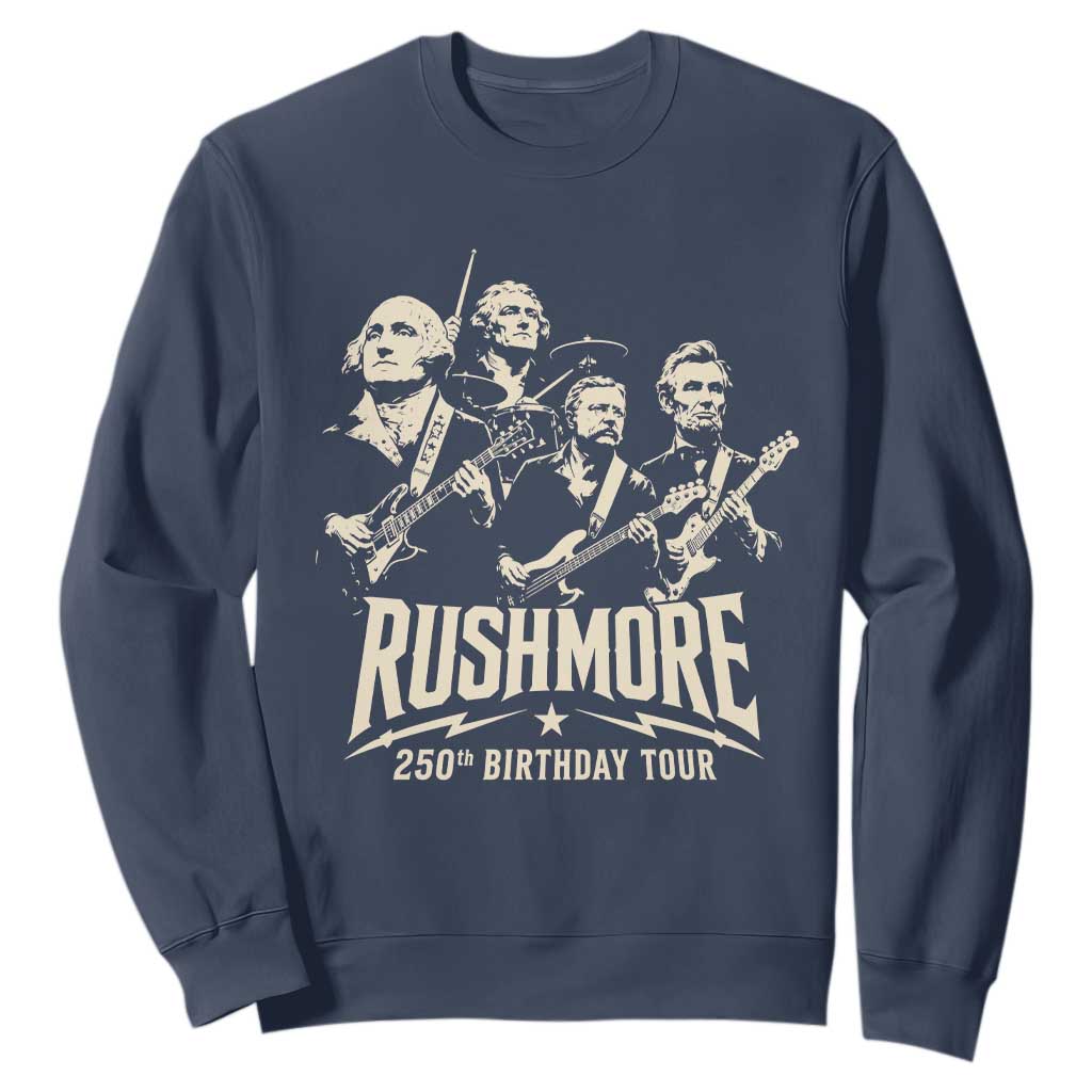 Rushmore 250th Birthday Tour Band Sweatshirt Presidents Rock Concert Historical Collages