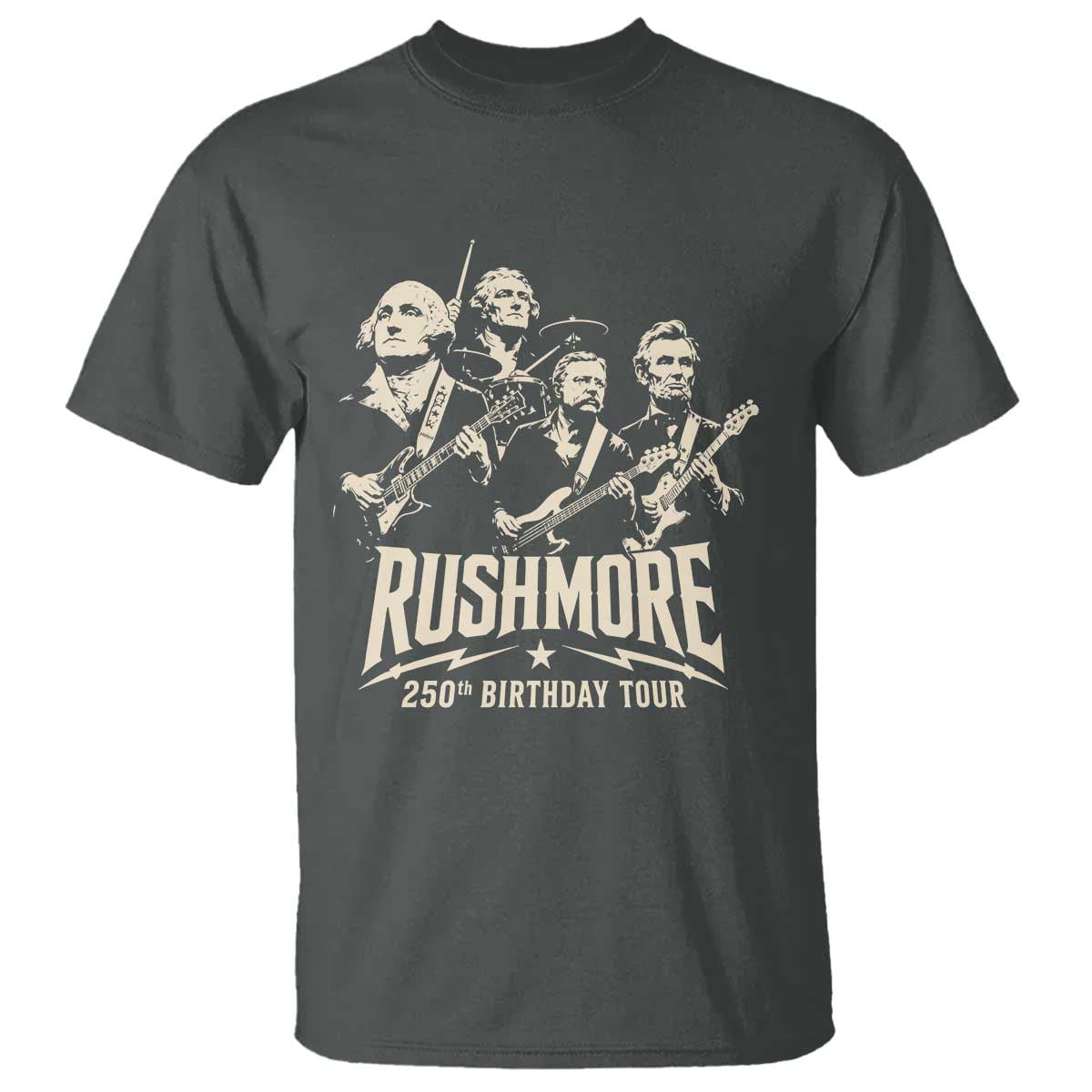 Rushmore 250th Birthday Tour Band T Shirt Presidents Rock Concert Historical Collages