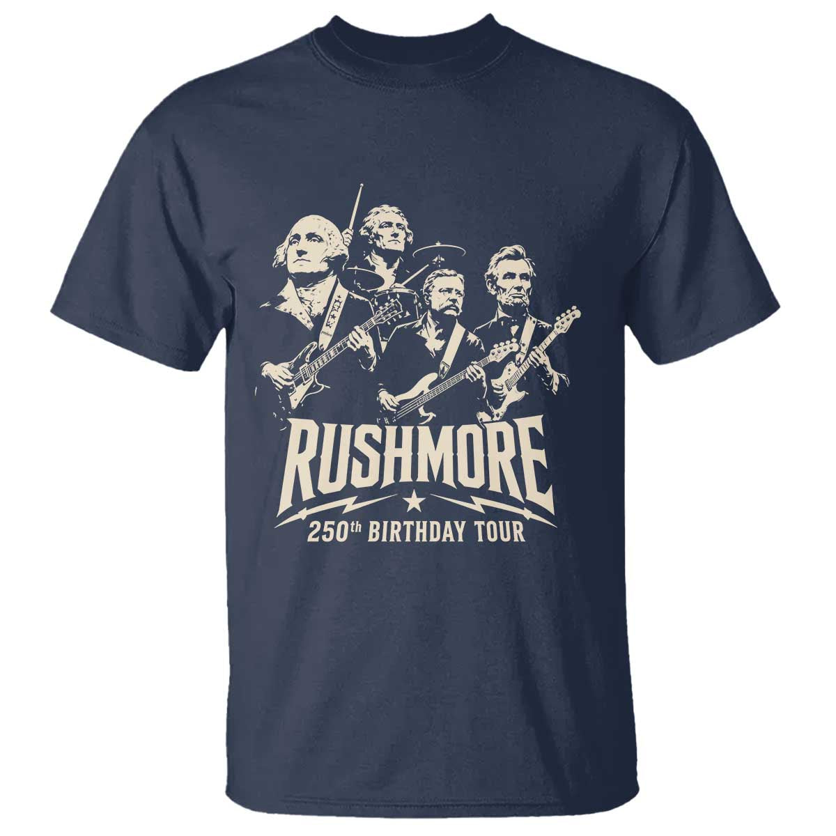 Rushmore 250th Birthday Tour Band T Shirt Presidents Rock Concert Historical Collages