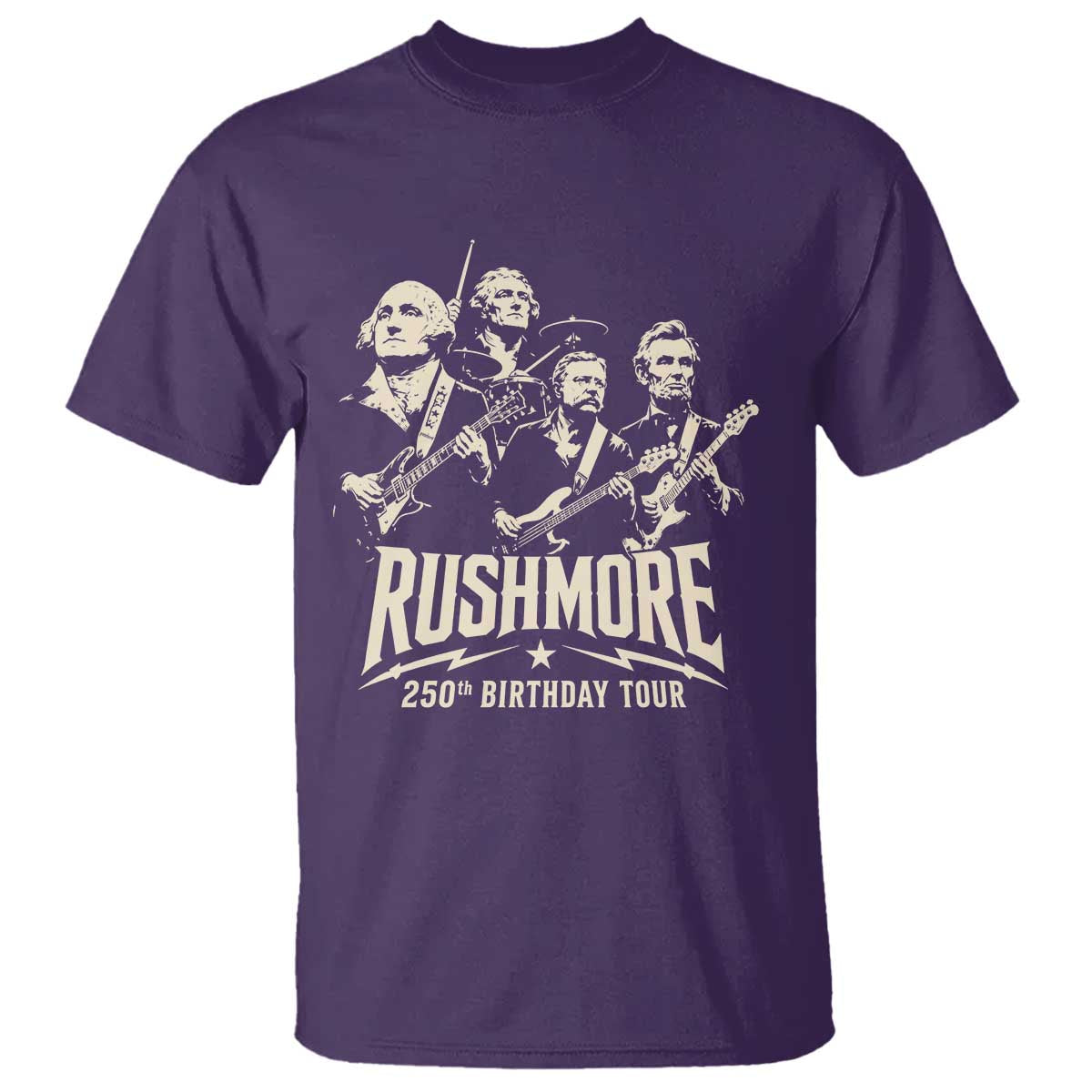 Rushmore 250th Birthday Tour Band T Shirt Presidents Rock Concert Historical Collages