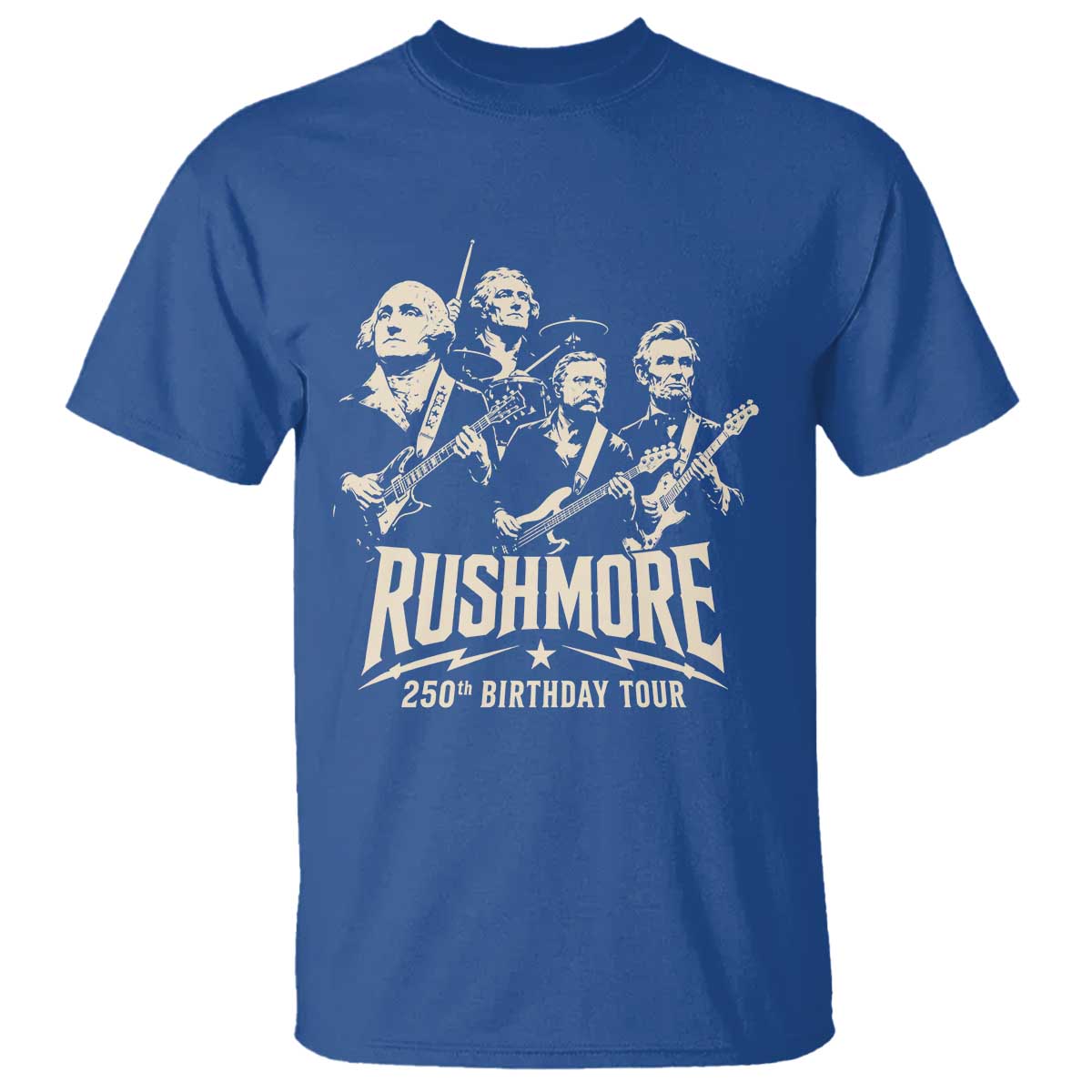 Rushmore 250th Birthday Tour Band T Shirt Presidents Rock Concert Historical Collages