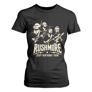 Rushmore 250th Birthday Tour Band T Shirt For Women Presidents Rock Concert Historical Collages