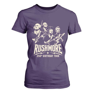 Rushmore 250th Birthday Tour Band T Shirt For Women Presidents Rock Concert Historical Collages