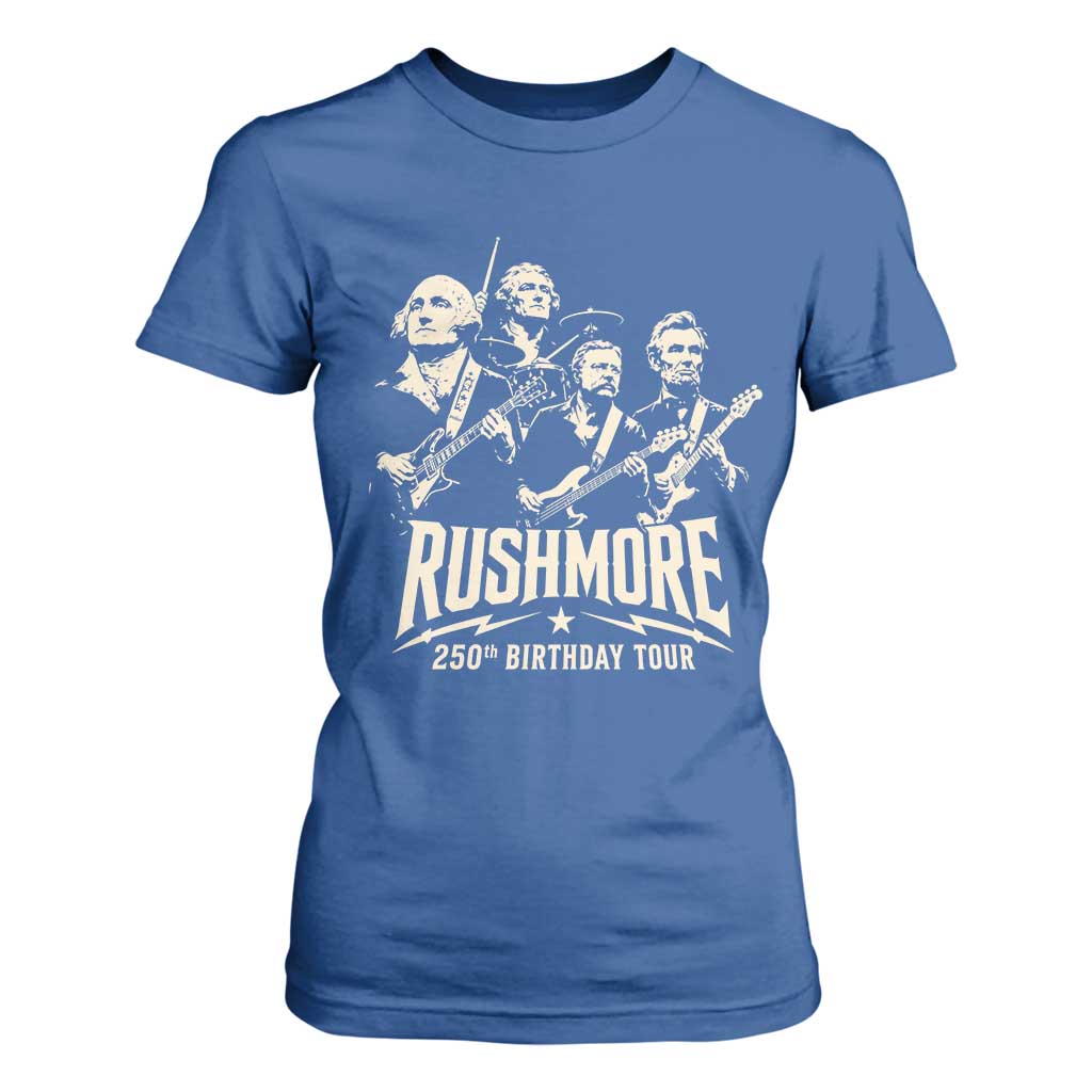 Rushmore 250th Birthday Tour Band T Shirt For Women Presidents Rock Concert Historical Collages