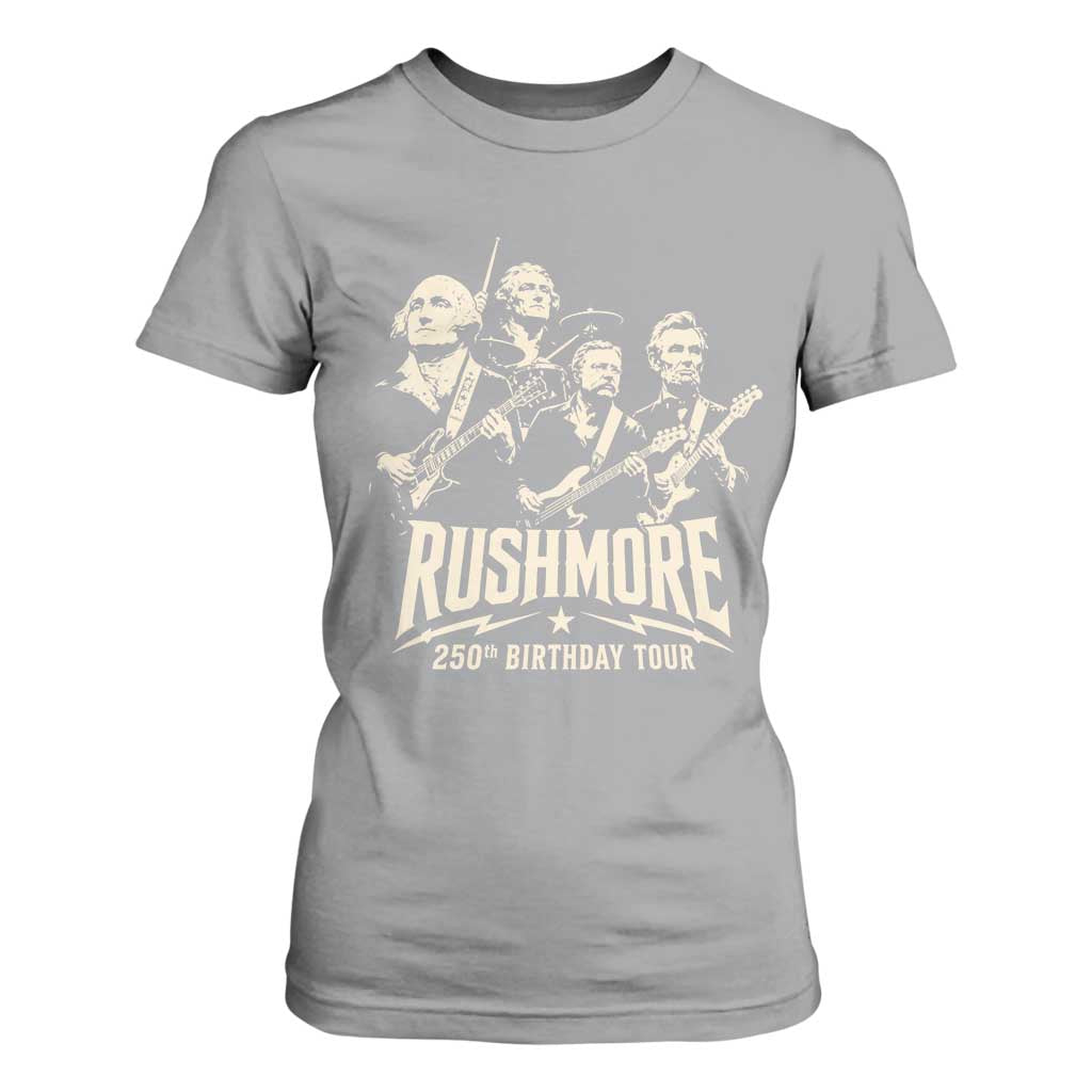 Rushmore 250th Birthday Tour Band T Shirt For Women Presidents Rock Concert Historical Collages