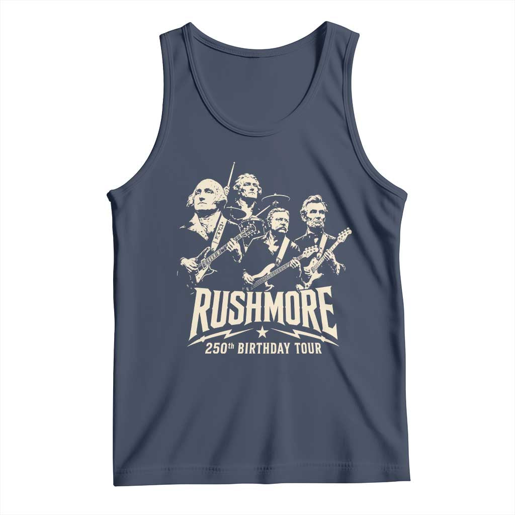 Rushmore 250th Birthday Tour Band Tank Top Presidents Rock Concert Historical Collages