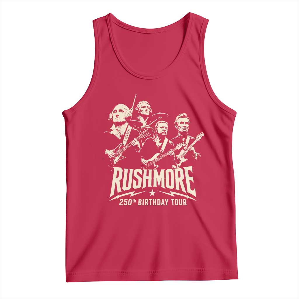 Rushmore 250th Birthday Tour Band Tank Top Presidents Rock Concert Historical Collages