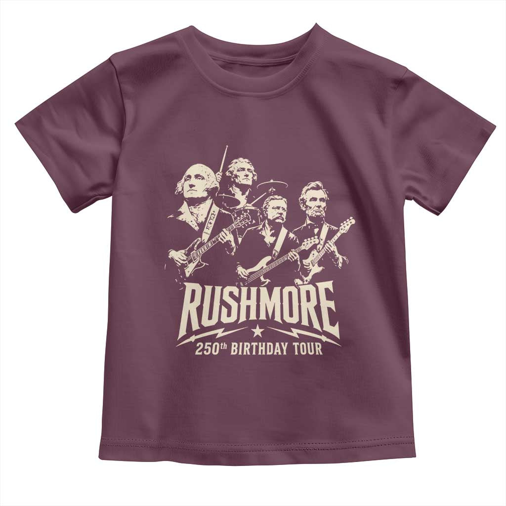 Rushmore 250th Birthday Tour Band Toddler T Shirt Presidents Rock Concert Historical Collages